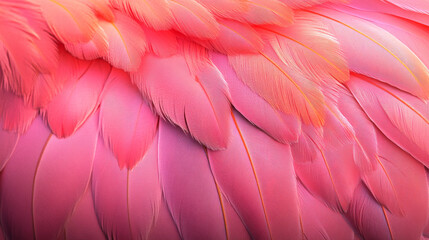 Fototapeta premium A vibrant and playful pink flamingo feather pattern creates a whimsical background