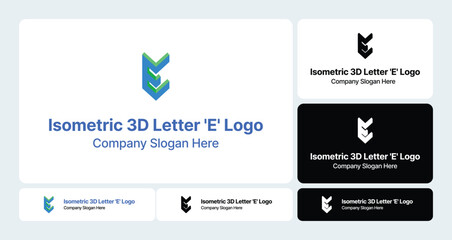 Isometric 3D Letter 'E' Logo | Minimalist Tech Branding