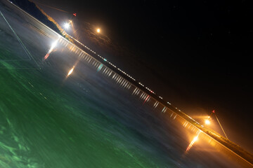 Night bridge over the Dnieper river