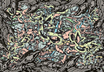 Eagle motifs - fun backdrop with lines and dots for textiles or fabrics. Chaotic dark animal motifs for business concepts, covers, dynamic posters, tiles, fashion trends, wallpapers, prints, textures