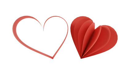 Heartwarming Craft: A paper heart with an outer outline and a solid fan of paper for Valentine's or decorative art projects.
