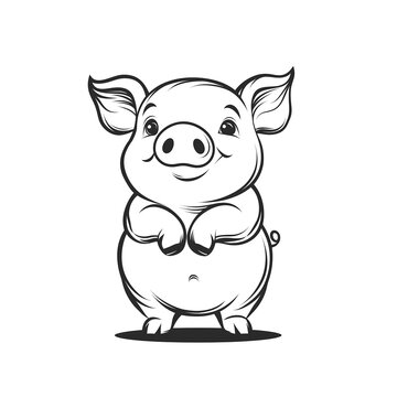 recommend clip art: Cute Piglet Cartoon Vector - Farm Animal Illustration for Whimsical and Adorable Designs