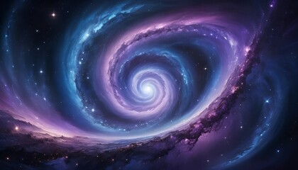 Obraz premium blue spiral galaxy