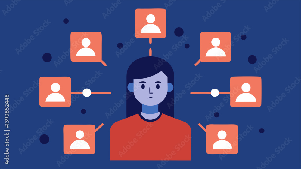 Aufkleber echo chamber a person surrounded by walls made of their social media feed filled with identical post