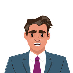 Friendly male character portrait with confident expression, perfect for business and finance designs