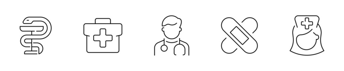 Medicine vector icons. Outline Medicine icons. Editable stroke Medicine icons