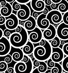 Spiral seamless pattern in black and white, ideal for textiles, wallpapers