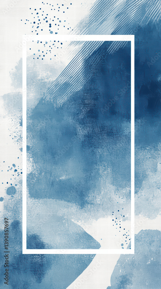 Aufkleber abstract blue watercolor: a mesmerizing blend of abstract blue watercolor brushstrokes, creating a c