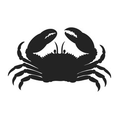Silhouette of a crab, emphasizing its anatomy and sharp pincers