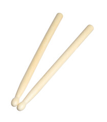 Toy drumsticks isolated on white. Child's musical instrument