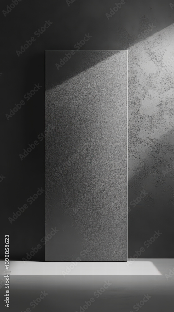 Poster geometric monochromatic contrast: a study in minimalist architecture and lighting. an understated re