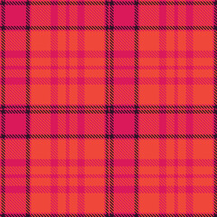 Traditional cerise and Bright tomato Seamless Tartan Fabric Design