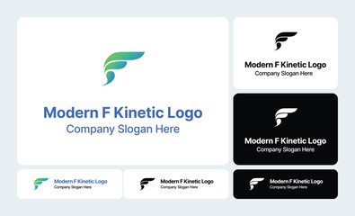 Modern F Kinetic Logo | Dynamic Motion Branding