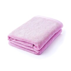 A neatly folded and clean pink towel on a white surface