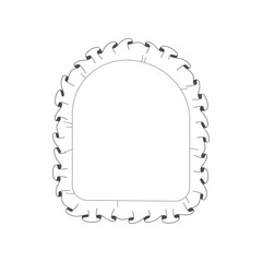 Arch-shaped stitched frame with soft curves and clean design.