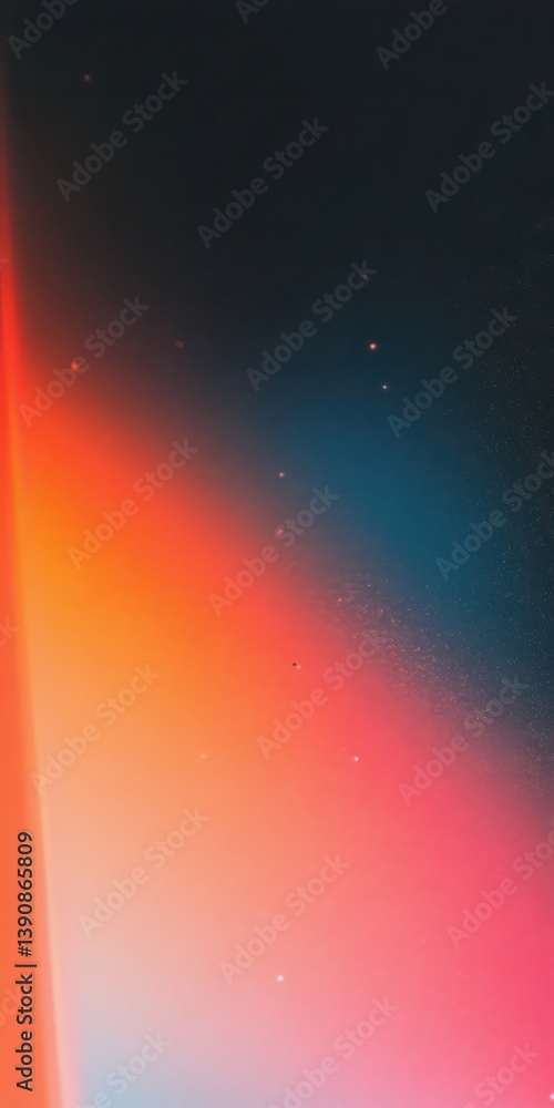 Poster Vivid Gradient Galaxy with Stars and Cosmic Light Spectrum in Space