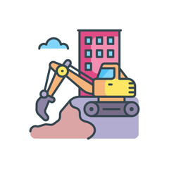 Construction and Infrastructure Bulldozer Icon