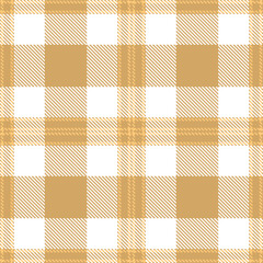 Plaid pattern seamless. Dark sand brown & Pale wheat Tartan Fabric Design. 