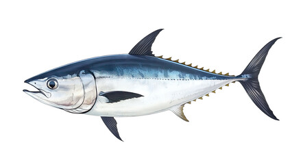 Fototapeta premium detailed illustration of a fish specifically a tuna showcasing its streamlined body fins and distinctive coloration it serves as a representation of marine life and can be used for educational purpose