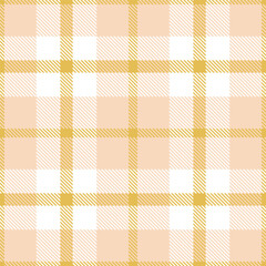 Light light mustard Seamless Tartan with Bright light peach accents Fabric Design