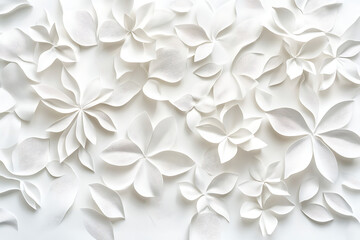 White background with textured paper for design and decoration, top view. White texture of handmade craft paper for text and banner, mockup template, flat lay. 