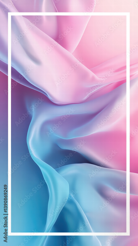 Poster flowing fabric: a captivating artistic presentation of flowing fabric, rendered in a soft palette of