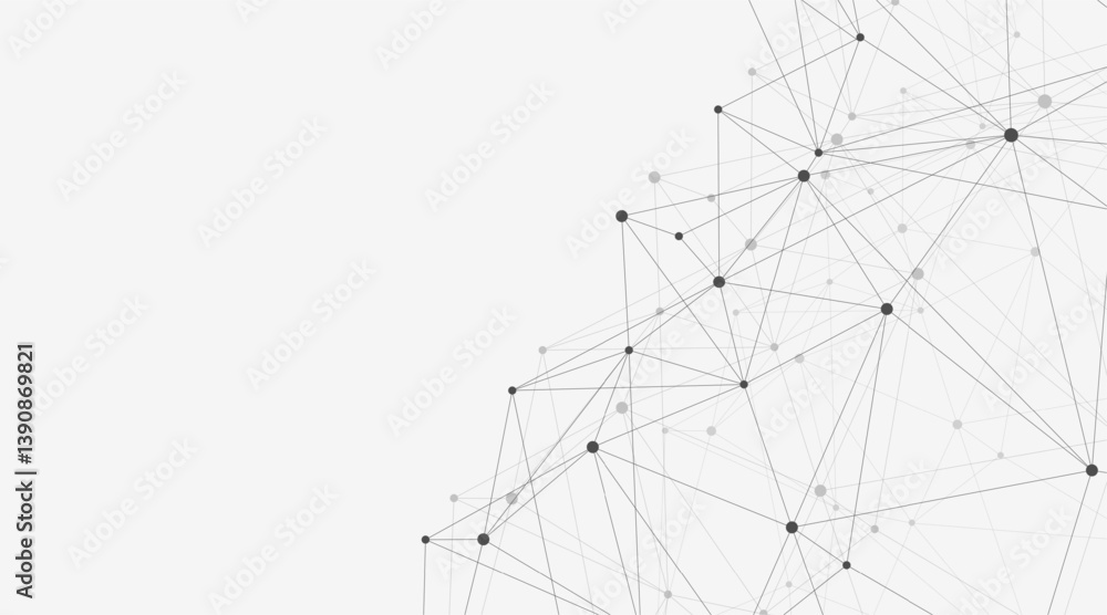 Fototapete Global network connection concept. Big data visualization. Social network communication in the global computer networks. Internet technology. Business. Science. Vector illustration