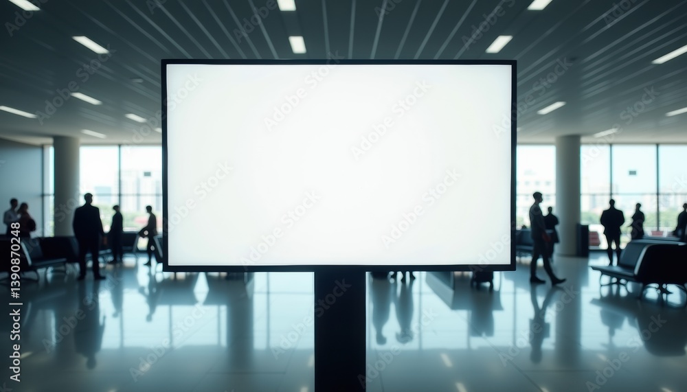 Aufkleber empty digital billboard in modern airport terminal