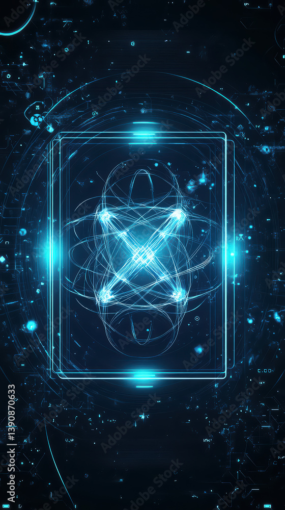 Poster digital abstraction: an intricate digital illustration of an ethereal, glowing structure. the scene 