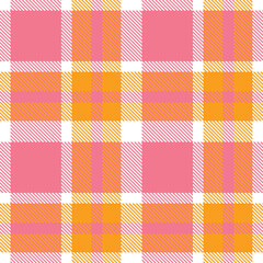 Timeless Traditional white & Fire carnation Seamless Tartan Fabric Design