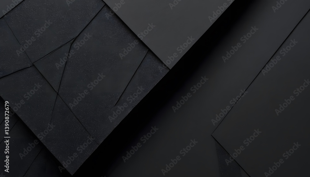 Aufkleber abstract black paper texture background, overlapping matte panels, sophisticated design. sleek angle