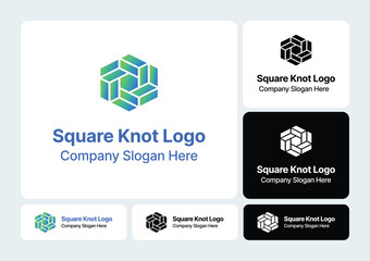 Square Knot Logo | Interwoven Geometric Pattern Design