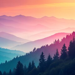 Obraz premium Abstract gradient backdrop with smooth color transitions combining both soft and vibrant hues for a calming effect