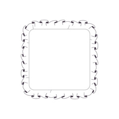 Decorative square frame with hand-stitched effect.
