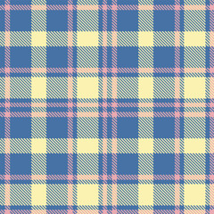 Timeless Seamless Tartan featuring Light flat blue and Fire faded pink Fabric Design