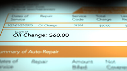 Automotive Bill Concept - Oil Change