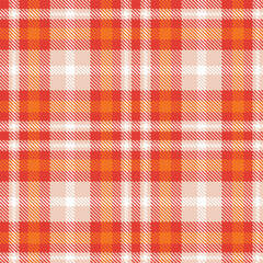 Rich light peach and Dusky coral Seamless Tartan Fabric Design