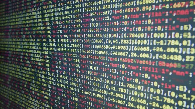 Chat AI generating Coding UX UI script code text on screen, HTML5 in editor for website development, Close up Macro of Programming code software developer. 