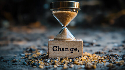 Hourglass time change concept passing countdown deadline sand clock management progress future moment 100