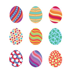 Set of Easter eggs. Vector illustration.