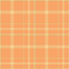 Plaid pattern seamless. Fire pale peach & Autumn apricot Tartan Fabric Design. 