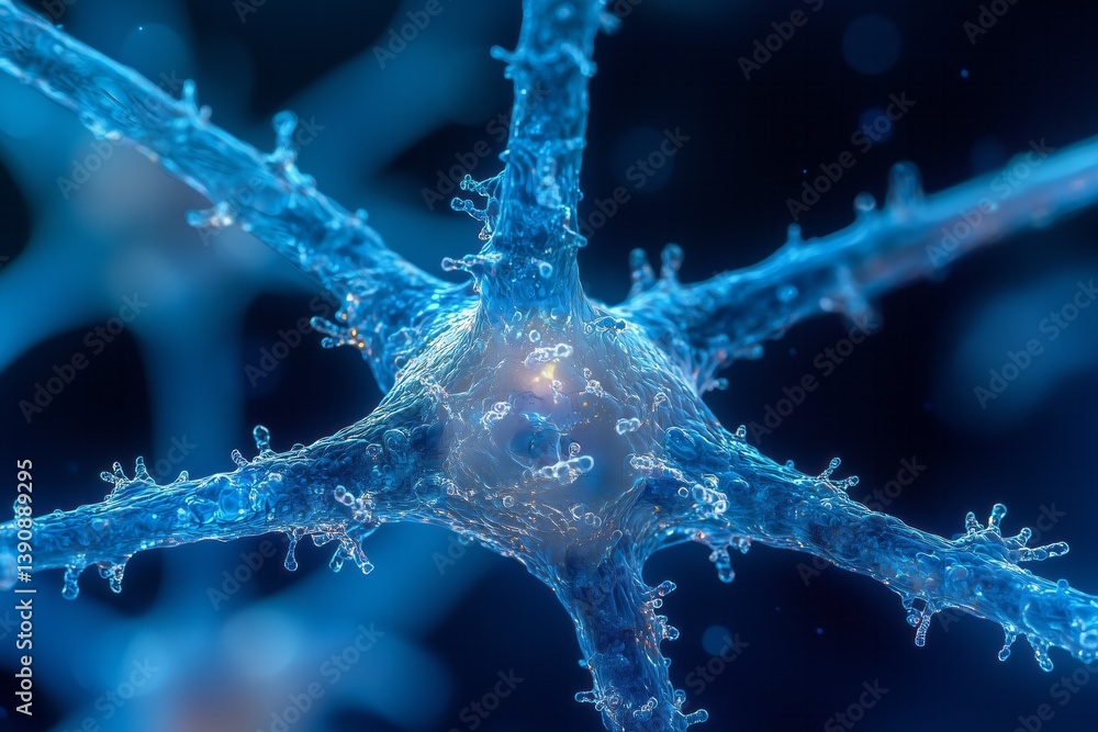 Poster neuron transmitting nerve impulses in the nervous system