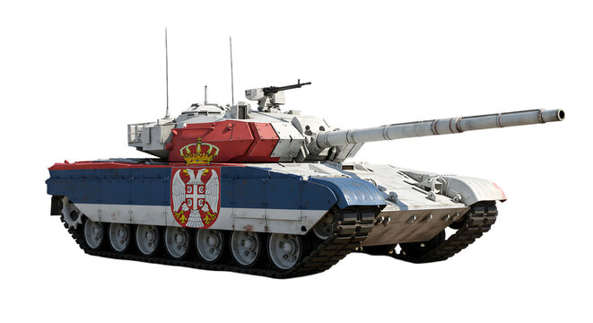 A serbian m eighty four tank isolated on a solid black background view