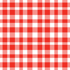 Vintage white Tartan patterns fabric texture. Timeless Bright vermillion Seamless Tartan