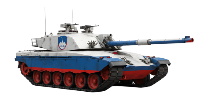 A slovenian m eighty four tank isolated on a black background view