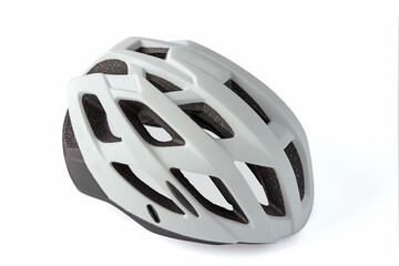 white bicycle helmet isolated on white background