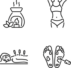 Pack of Linear Style Beauty Wellness Icons 

