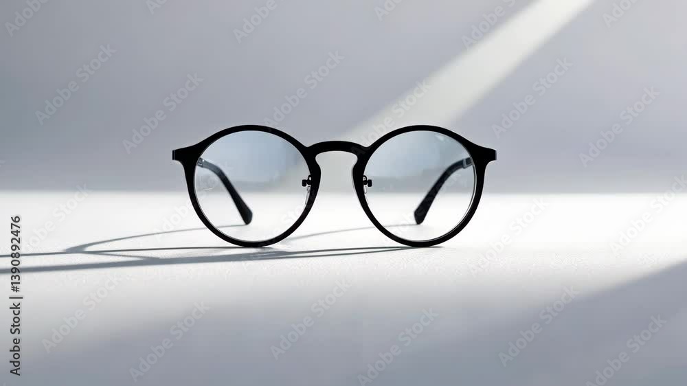 Aufkleber front view of a circular eyeglasses frame placed against a background