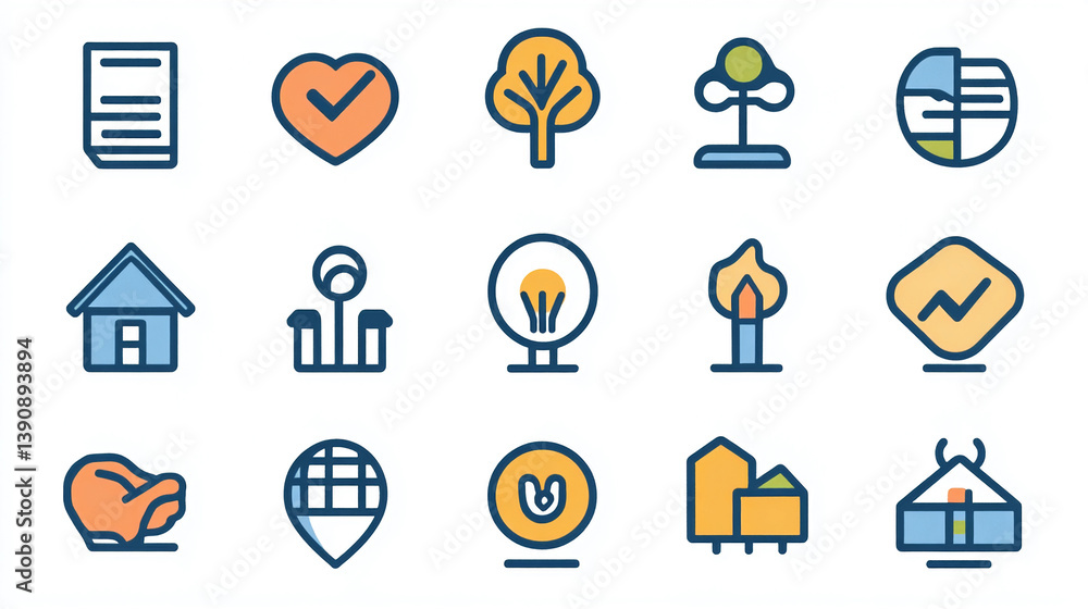 Poster vector icons set design elements for business and web development concept illustration graphic resou