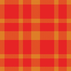 Dusky pumpkin and Fire red Seamless Tartan Fabric Design